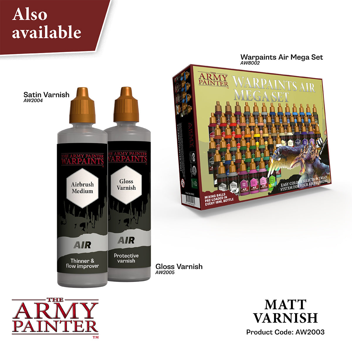 The Army Painter - Anti-shine Varnish 100ml - Warpaints Air