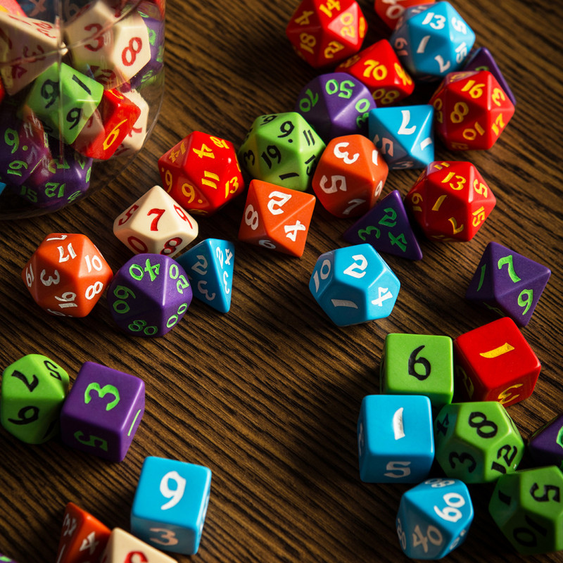Q Workshop | Classic RPG Dice | Round Jar