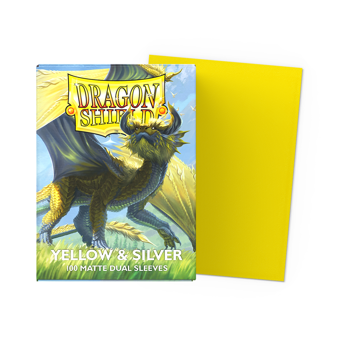 Dragon Shield | Yellow & Silver | Matte Dual Sleeves Standard Size