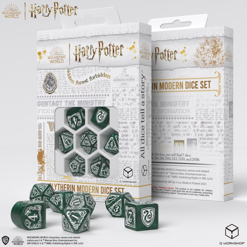 Q Workshop | Slytherin | Harry Potter Modern Dice Set
