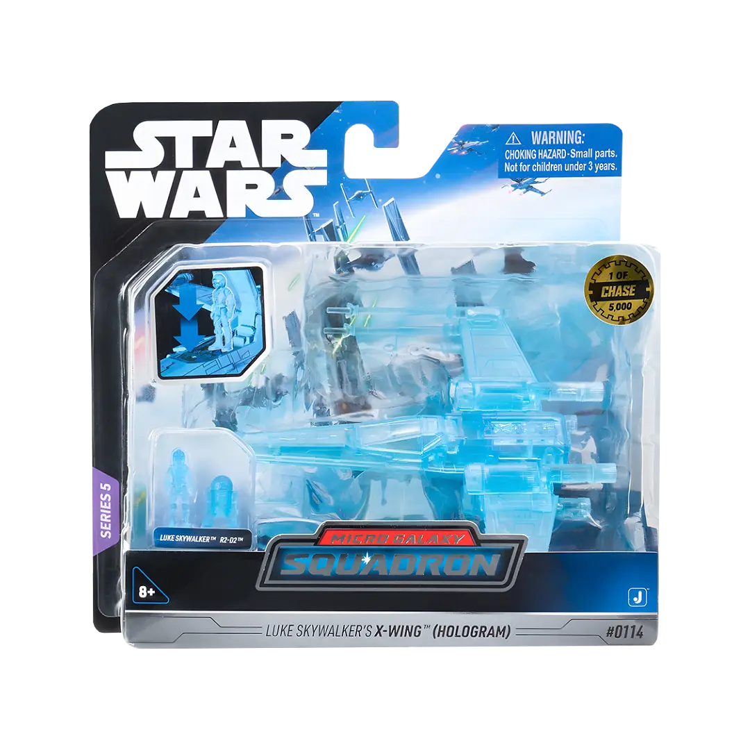 Jazwares: Star Wars - Luke Skywalker's X-Wing (Hologramm) - Raumschiff 12cm (inklusive 2 Spielfiguren)