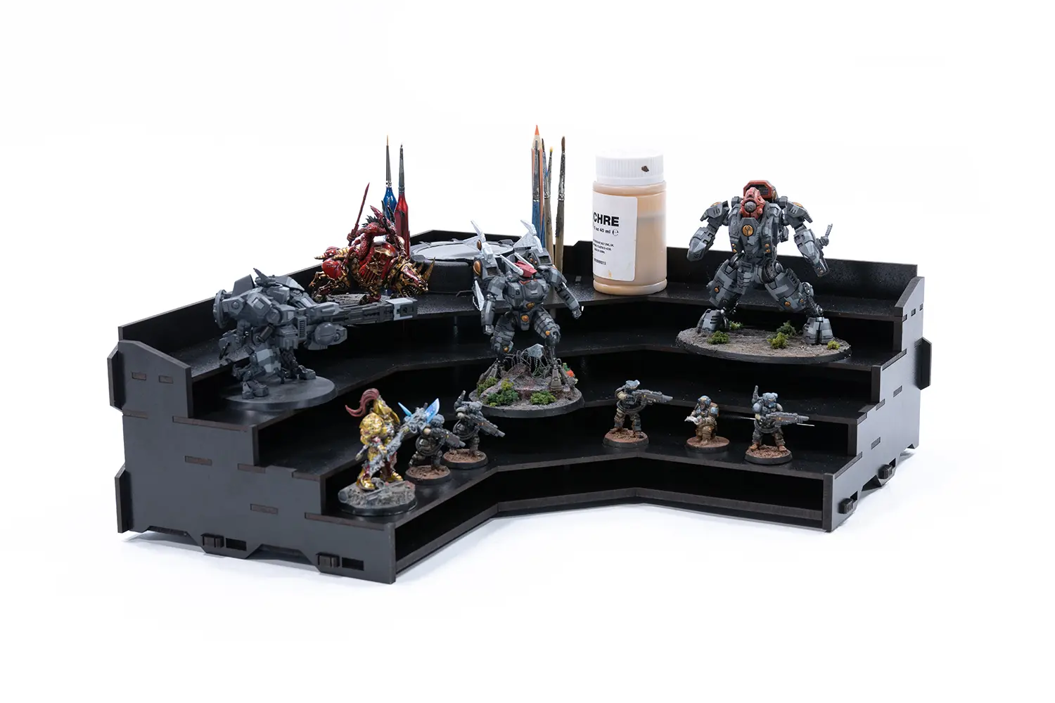 Kraken Wargames | Eck Farbregal Top (Tribüne) | Black Rack