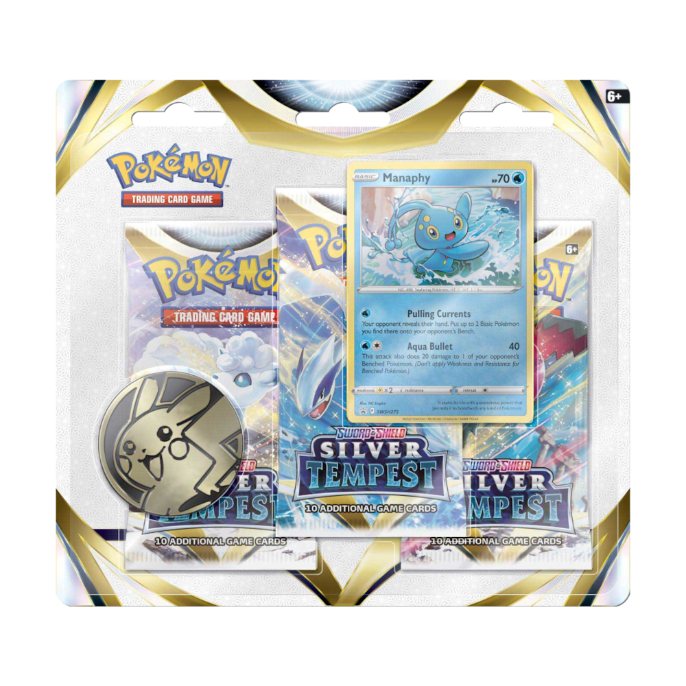 Pokémon TCG: Silver Tempest (SWSH12) - 3er Blister Manaphy (EN) Pokémon TCG: Silver Tempest (SWSH12) - 3er Blister Manaphy (EN)
