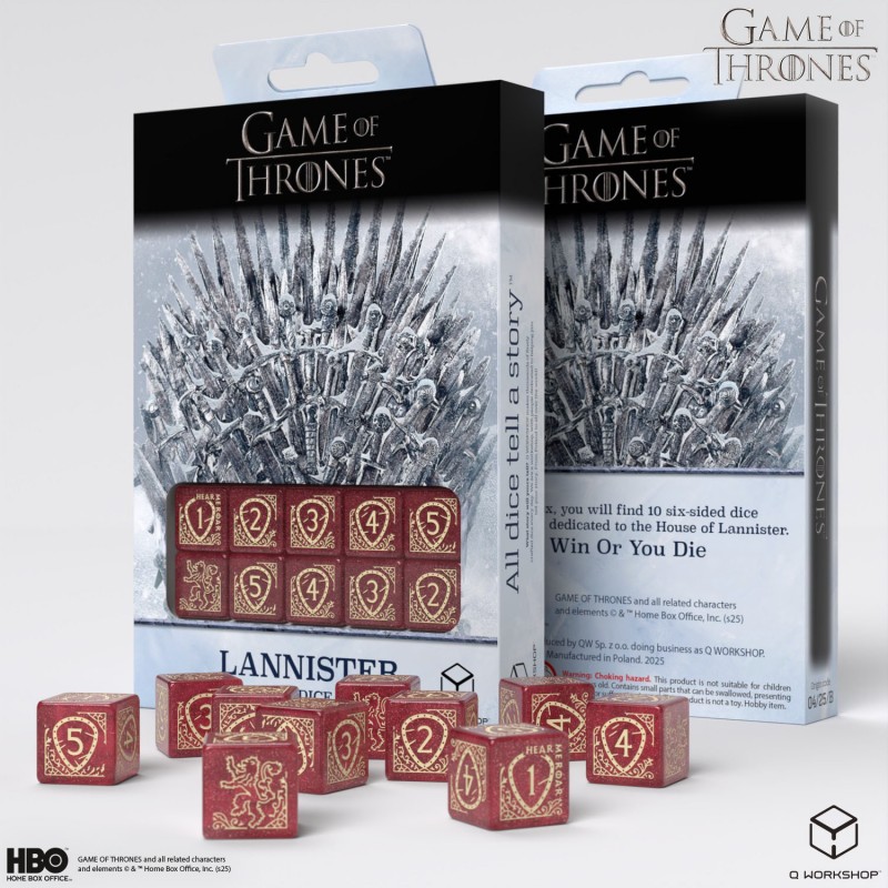 Q Workshop | Lannister | Game Of Thrones 10xD6 Dice Set
