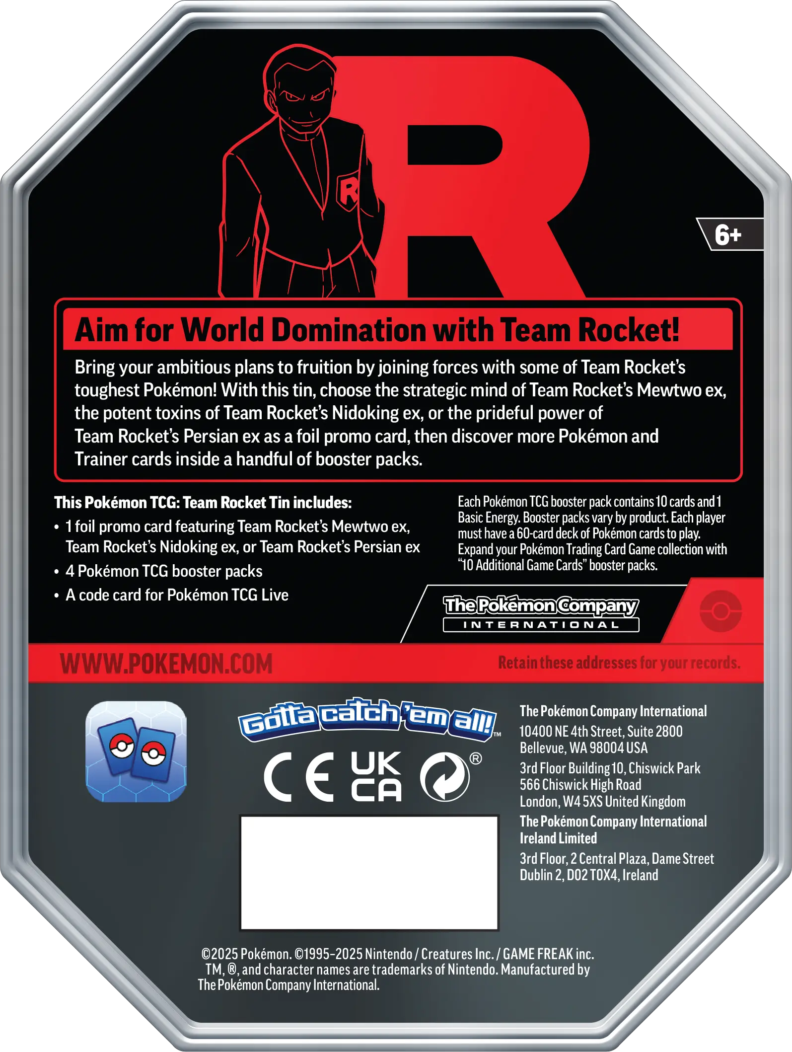 Pokémon TCG: Team Rockets Persian ex - Tin (EN)