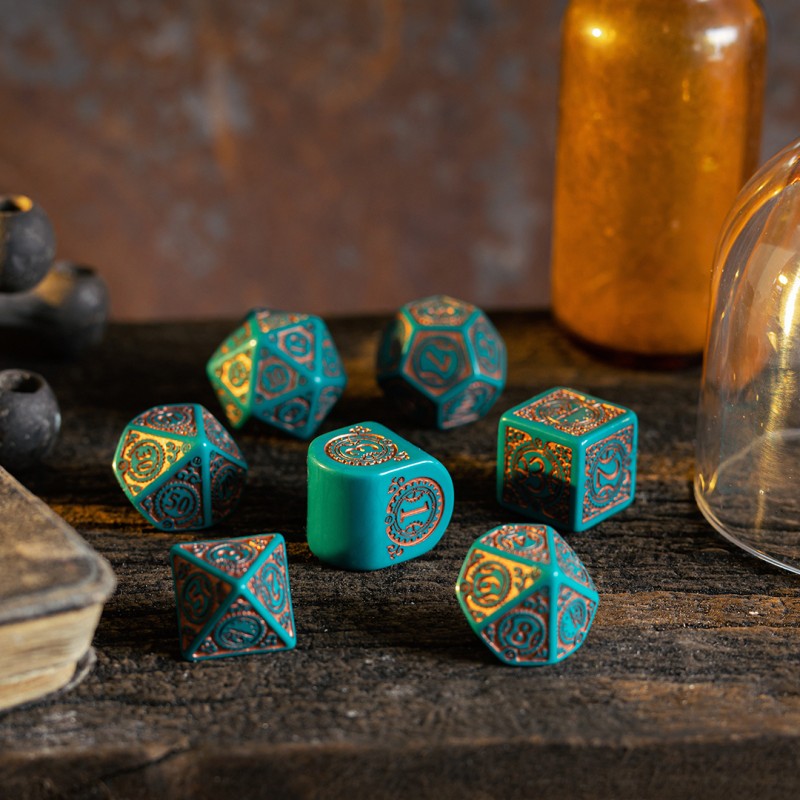 Q Workshop | Steampunk Clockwork - Nautical Apparatus | Modern Dice Set