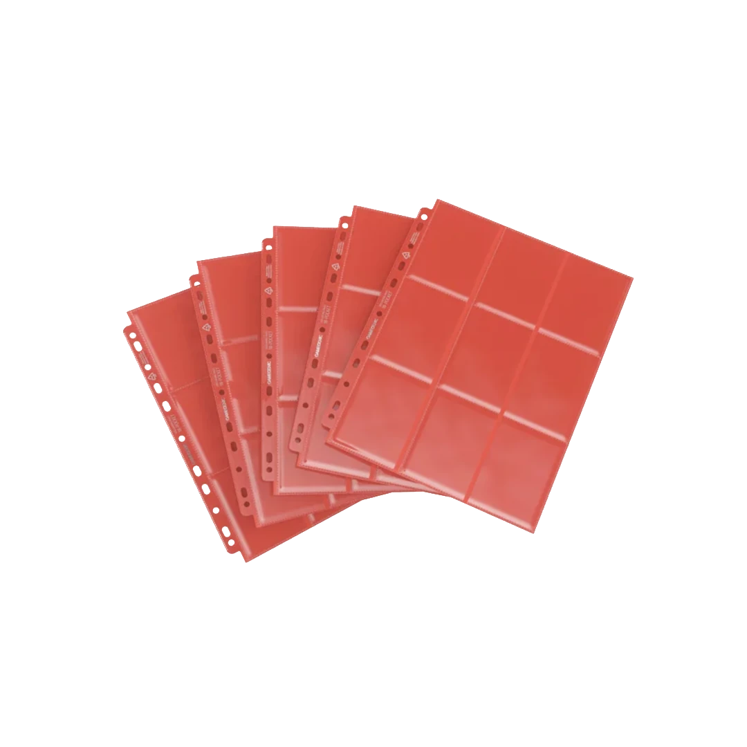 Gamegenic | Sideloading 18-Pocket Pages | Red Binder Pages (10pcs)
