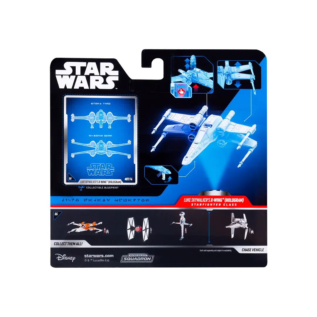 Jazwares: Star Wars - Luke Skywalker's X-Wing (Hologramm) - Raumschiff 12cm (inklusive 2 Spielfiguren)