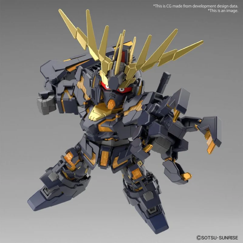 Bandai | SD Gundam Unicorn 02 Banshee (Destroy) & Norn Parts | Mobile Suit Gundam (8cm)
