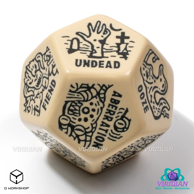 Q Workshop | Beige & Black | Monster Generator Die