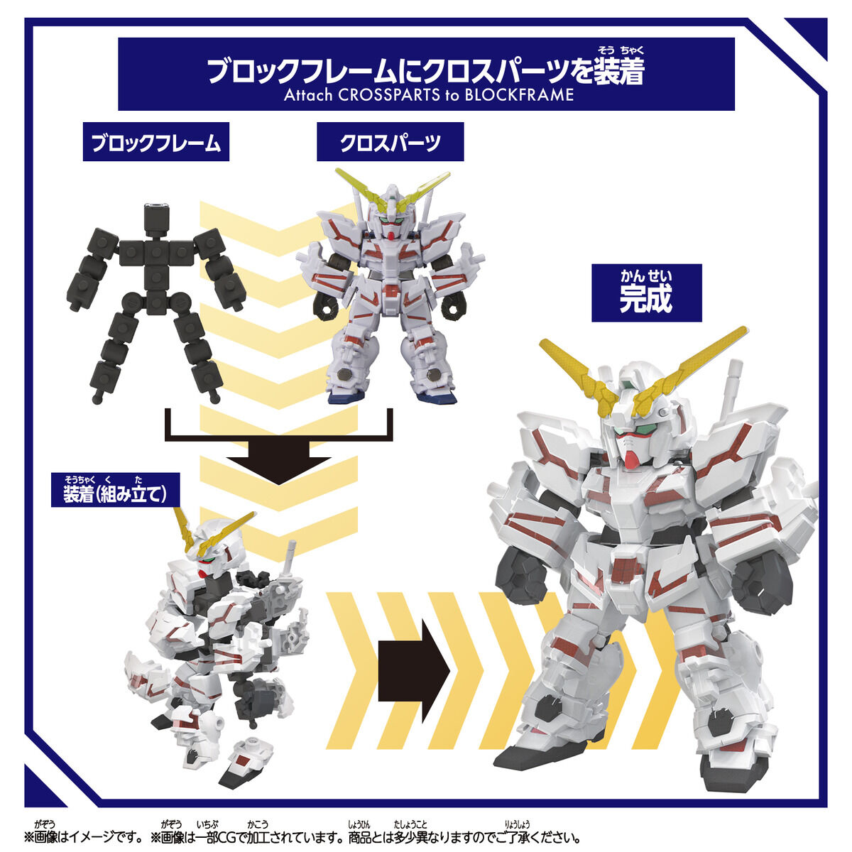 Bandai | Unicorn Gundam (Destroy Mode) (8cm) | Blockcross