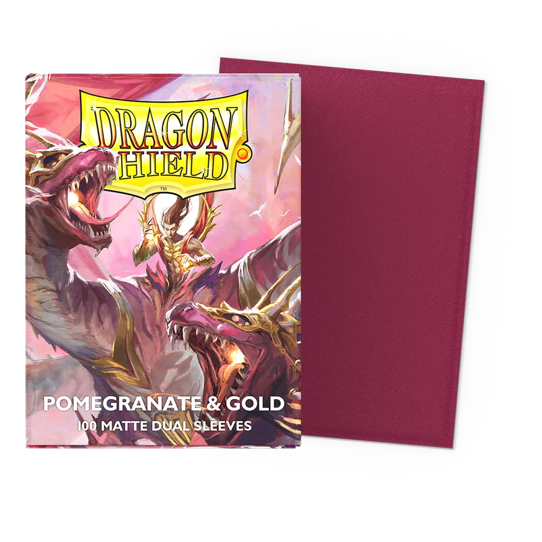 Dragon Shield: Pomegranate & Gold - Matte Dual Sleeves Dragon Shield: Pomegranate & Gold - Matte Dual Sleeves