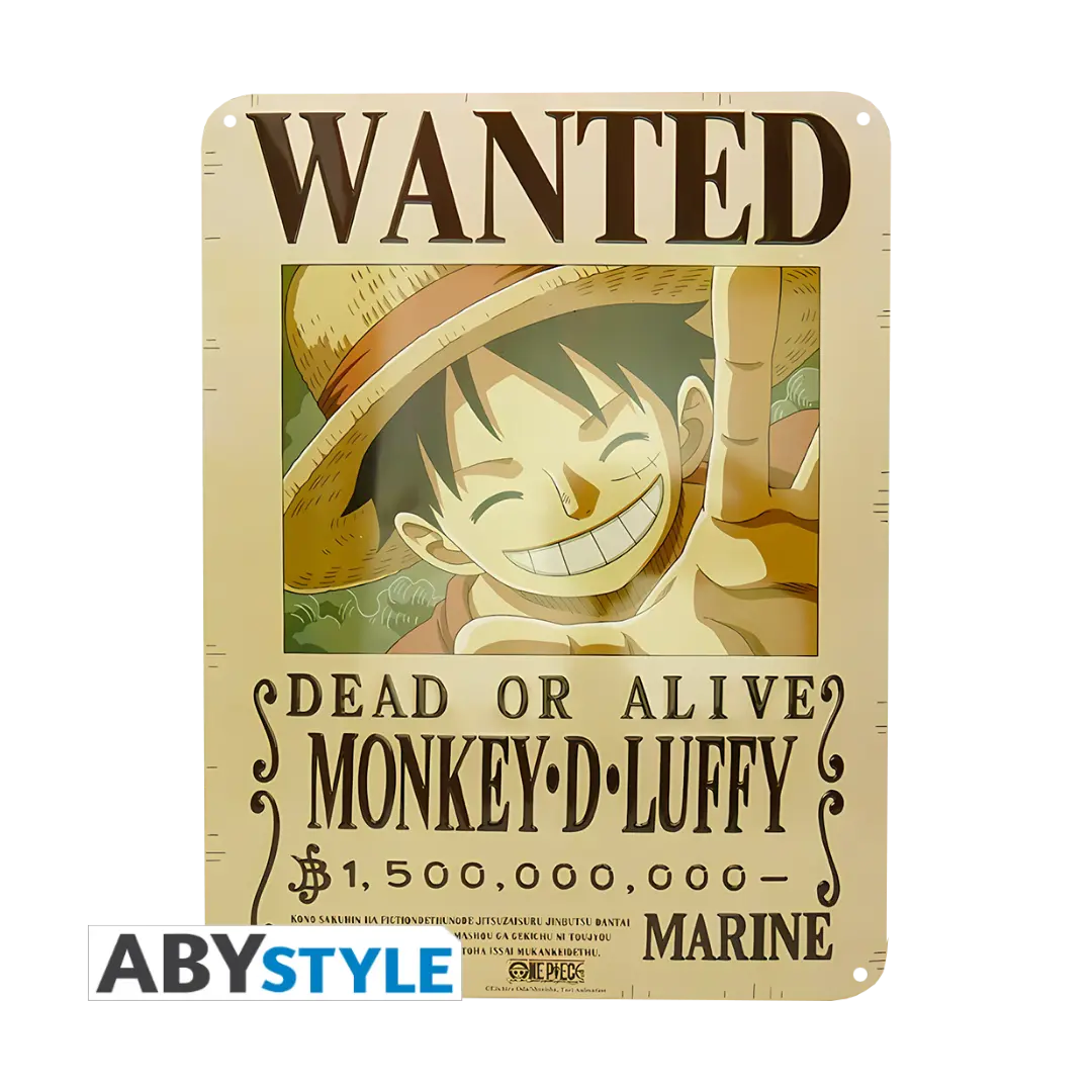 One Piece - Metall Platte - Wanted Luffy - New World (28x38cm)