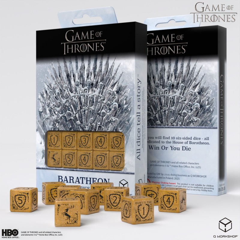 Q Workshop | Baratheon | Game Of Thrones 10xD6 Dice Set