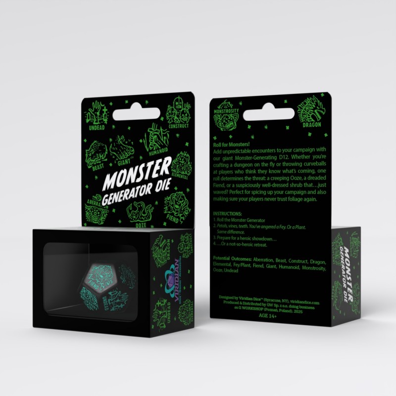 Q Workshop | Black & Turquise | Monster Generator Die