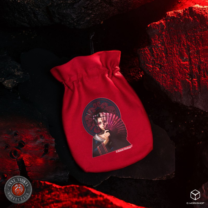 Q Workshop | Geisha Skull | Anne Stokes Dice Pouch
