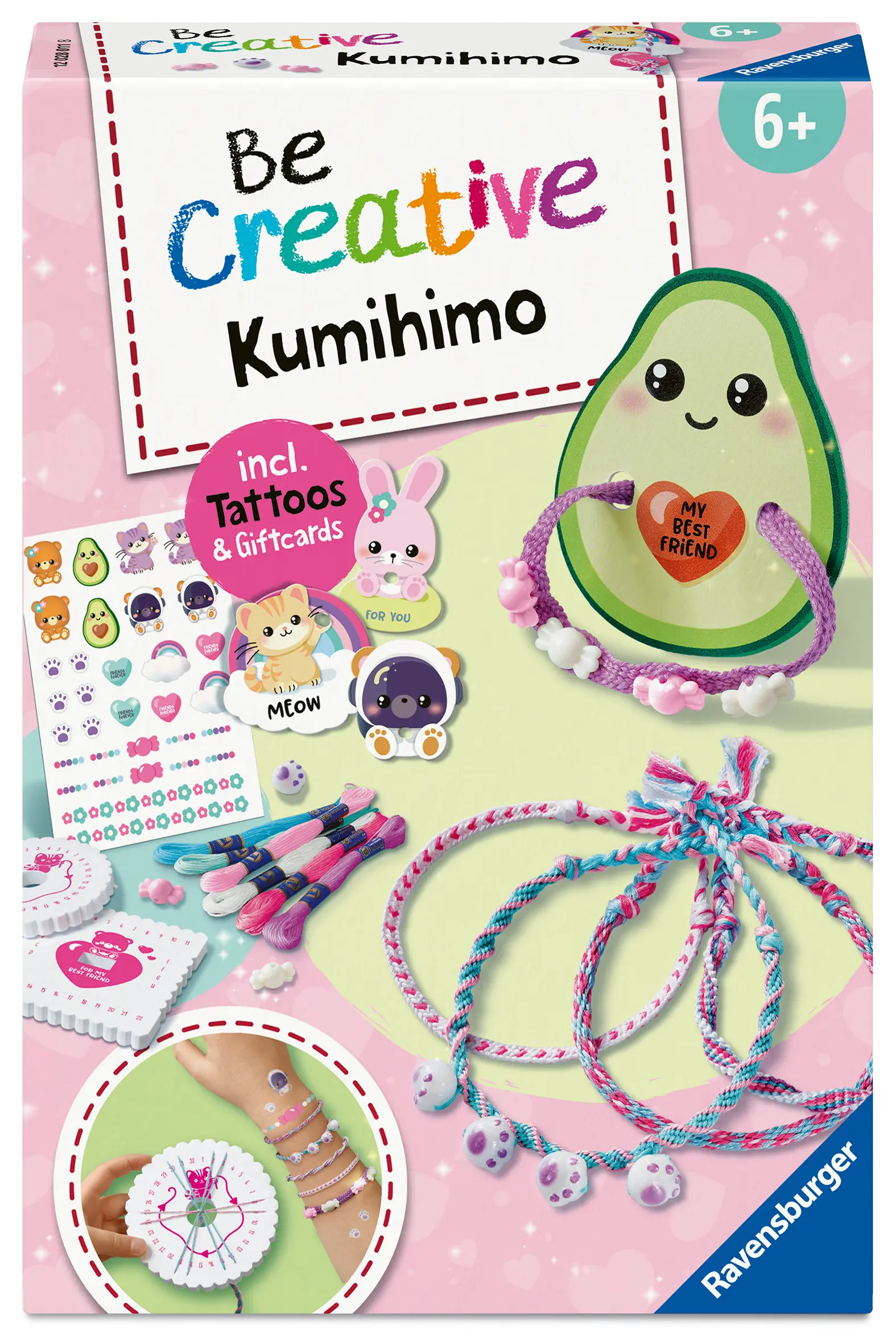 Ravensburger | Kumihimo & Tattoos Kawaii | BeCreative Midi Freundschaftsbändchen